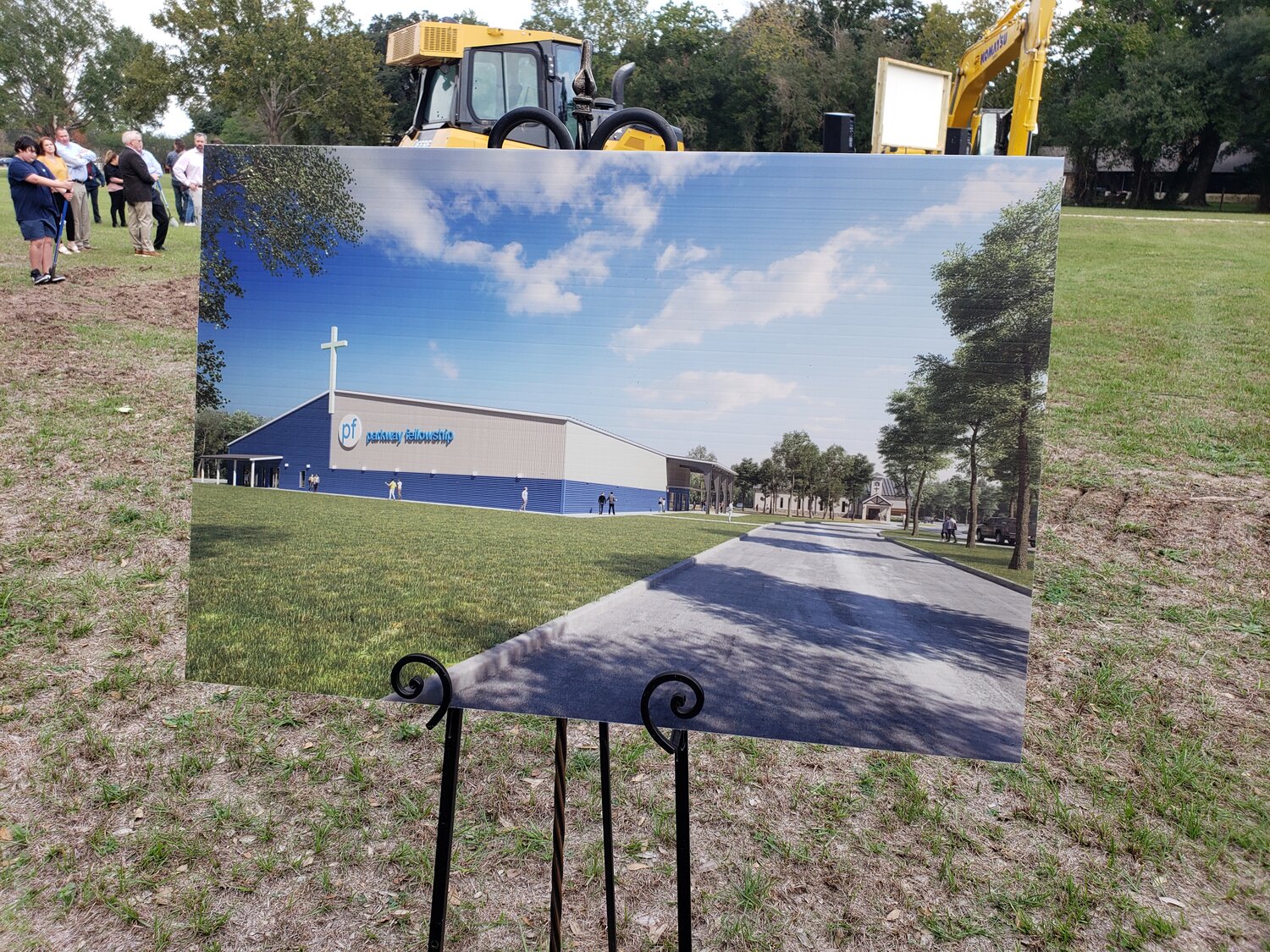 A rendering of the new facility was featured at the ceremony.